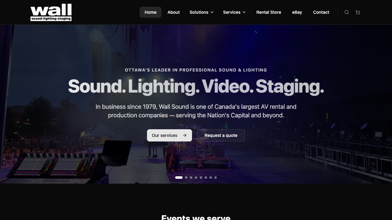 Wall Sound website preview